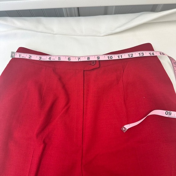 Jones New York Preppy 100% Pure New Wool Red Trouser Straight leg Pants size 12 - Picture 9 of 13
